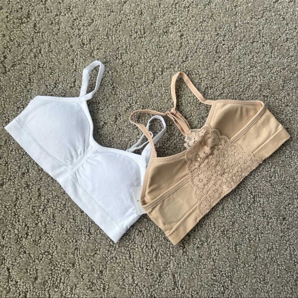 Maidenform Seamless Wireless Bralette Bundle Lace Racerback Nude Bras Girl S NWT - Picture 4 of 5